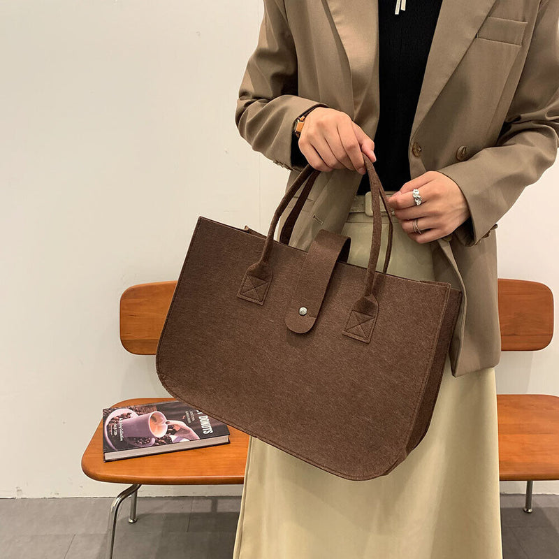 Women's Felt Fabric Handbag multi function Large Capacity Shopping Shoulder Bag