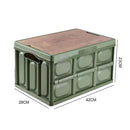 Folding Car Trunk Storage Box Wooden Lid Outdoor Camping Fishing Organizer Box