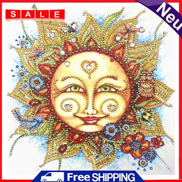5D DIY Special Shaped Diamond Painting Sun Embroidery Kit Home Living Room Decor