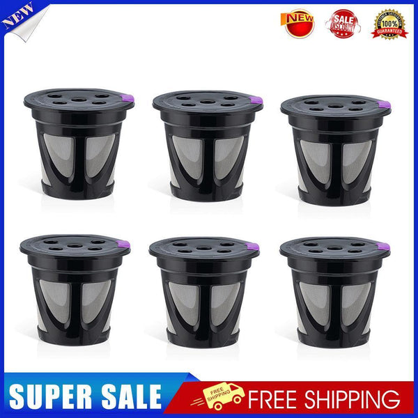 6x Refillable Capsule Coffee K-cup Filter Coffeeware for Keurig (Black)