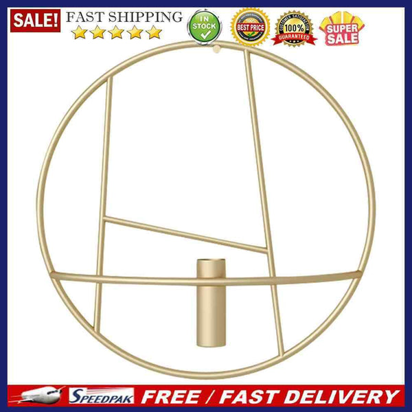 Modern Golden Metal Candle Holder Wall Hanging Bedroom Decor Crafts Candlestick