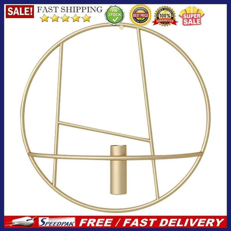 Modern Golden Metal Candle Holder Wall Hanging Bedroom Decor Crafts Candlestick