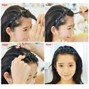 Punk Braided Hairband Headband Men Women Hoop Double Bangs Clip (Black)
