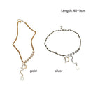 Luxury  ? Exquisite Flash Necklace Metallic Wind D Letter Fashion Jewelry