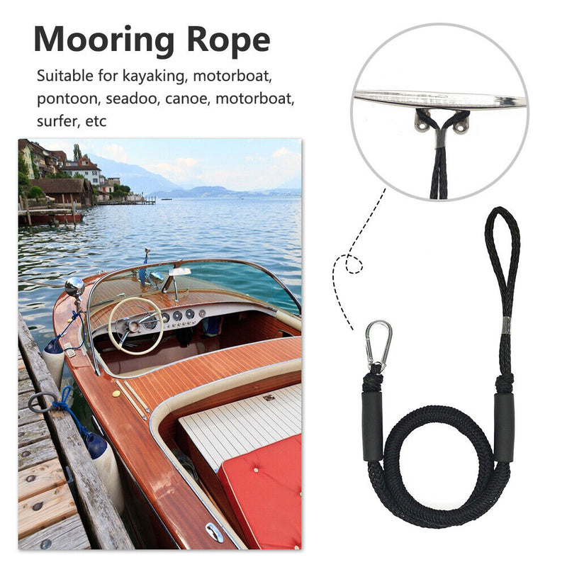 #A 1.2m Boat Bungee Dock Bungee Cords Stretch Lines Mooring Rope for Kayah Canoe