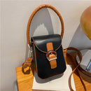 Fashion PU Women Handbags Top-handle Hit Color Small Crossbody Bags Female Purse