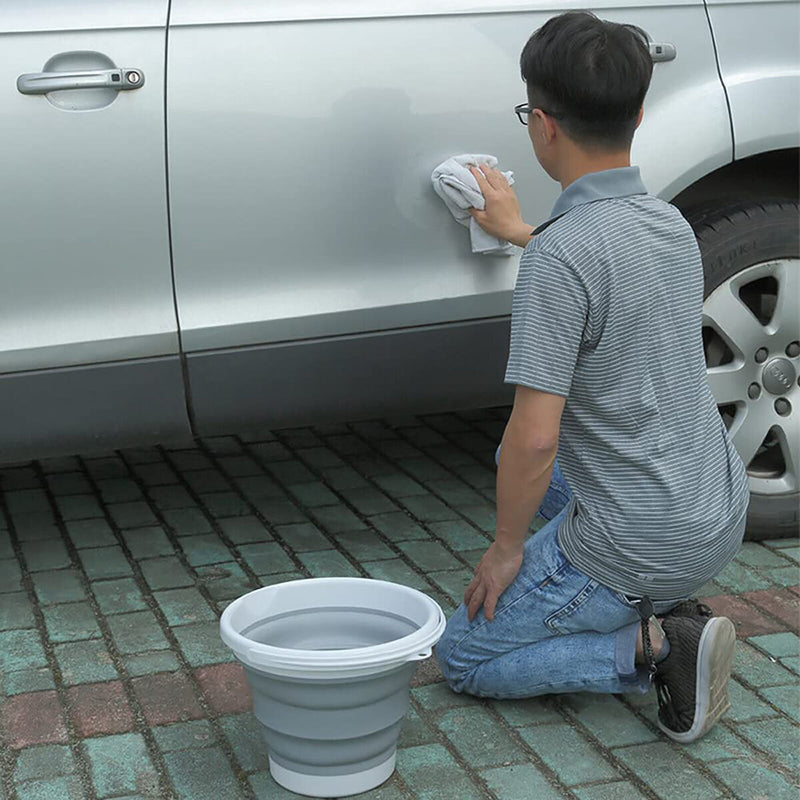 Foldable Bucket with Handle-Silicone Outdoor Portable Fishing Bucket (5L) Newly