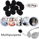 10X Microphone Headset Windscreen Sponge Foam Washable Black Cover Mic S0D3