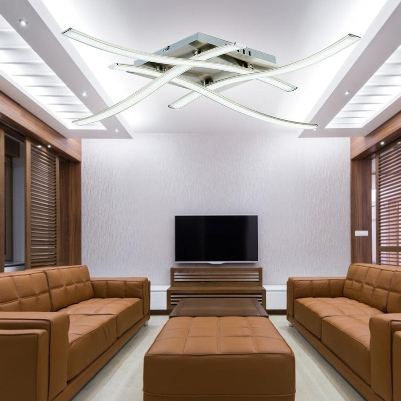 LED Ceiling Lamp 85-265V Forked Shaped Curved Modern Lamp (Cold White 4LED)
