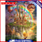 DIY Sky City and Rainbow Printed Cross Stitch Full Cotton Handmade Embroidery