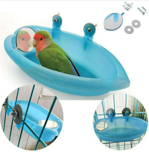 With Mirror Home Hamper Bath Basin Parrot Bathtub Bird Cage Pet Supplies