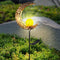 Solar LED Sun Moon Flame Light Retro Iron Landscape Lawn Lamps (A)(Yellow) Newly