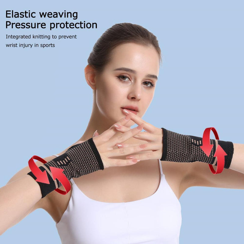 Wrist Brace Guard Sports Fitness Compression Wrap Elastic Hand Gloves (S)
