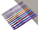 14pcs Aluminum Crochet Hooks Sewing Needles Sweater Weaving Tools Kit Set
