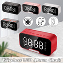 LED MP3 FM Radio Mirror with Speakers Alarm Clock Digital Wireless Clocks