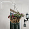 Iron Wall Hanging Basket Flower Pot Planter Lantern Hanger Hook (White)