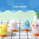 Wind Up Clockwork Chick Jumping Hopping Cat Plush Chick Pets Random Color Newly