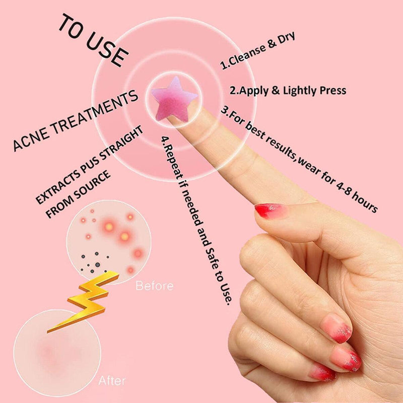 Stars Round Face Hydrocolloid Pimple Patches 126Pcs#