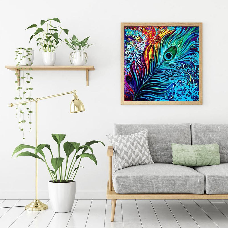 5D DIY Full Drill Diamond Painting Color Feather Cross Stitch Embroidery Kits Ho