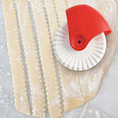Kitchen DIY Pizza Pastry Lattice Cutter Pie Decor Wheel Roller (B White)