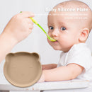 Baby Silicone Sucker Cartoon Feeding Dining Plate Non-Slip BPA Free Kids Bo