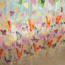 2pcs Colorful Butterlfly Printing Burnt-Out Facade Element Sheer Organza