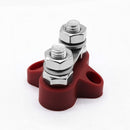 Bus Bar Terminal Block Heavy Duty Dual M8 Power Distribution Stud (Red)