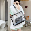Women Transparent Large Shoulder Bag Fashion Pouch Summer 2pcs Composite Bags