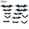12 Halloween Bat Black Vinyl Stickers Window Decorations Spooky Party Kids/