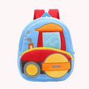 Kids Fluffy Fashion Engineering Vehicle Backpack Girl Small Zipper School Bag