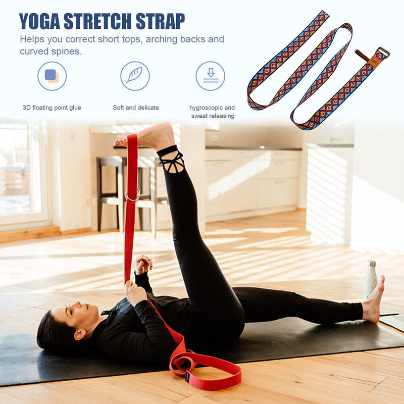 Yoga Strap Belt Elastic Dance Stretch Fitness Exercise Resistance Band (A3)