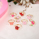 10Pcs Children Cartoon Rings Flower Animal Ring Cute Jewellery Kid Girls Toys