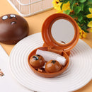 shape Cute DIY Contact Lens Box Travel Holder Soaking Storage Mirror Lens Case