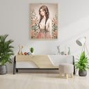 5D DIY Diamond Painting Full Round Drill Girl with flowers of