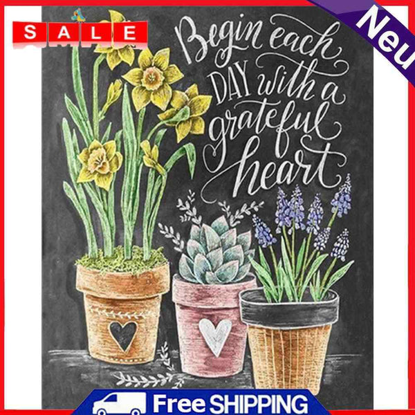 Letter Bonsai Colouring Oil Canvas Picture DIY Hand Painted Paint By Numbers Kit