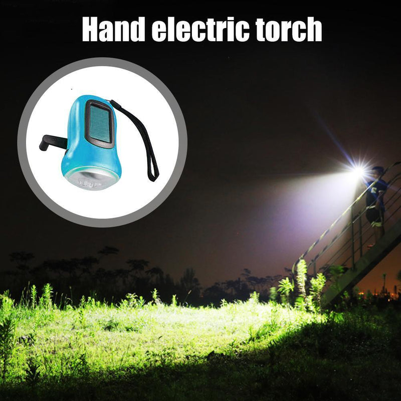 Hand Crank Solar Dynamo Torch Lamp Outdoor Emergency LED Flashlight (red)