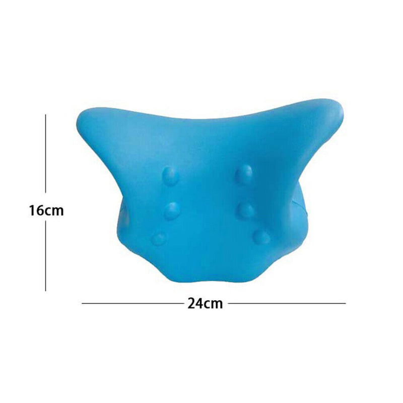 Muscle Relaxation Neck Stretcher Cervical Pillow for Pain Relief (Blue) Newly
