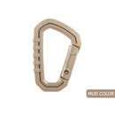 5pcs Outdoor Carabiner Molle Buckle Keychain Hook Camping D Buckle (Mud)