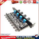 PC 8 Channels Fan Hub 4 Knobs PCI Bracket Cooling Fan Speed Controller Newly