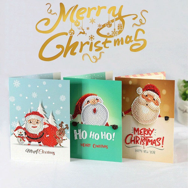 Diamond Painting Xmas Postcards Diamond Painting Greeting Cards Merry Christmas