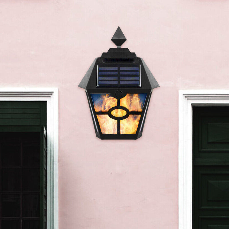 LED Solar Wall Light Retro Flame Torch Lamp Outdoor Waterproof Garden Lamp Newly