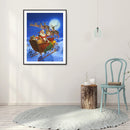 5D DIY Diamond Painting Santa Sleigh Full Round Drill Mosaic Christmas Picture