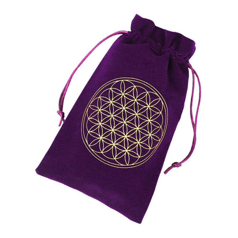 Constellation Star Moon Tarot Game Card Storage Bag (Purple Flower of Life)
