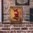 Retro Dragon Reading Book Metal Painting for Bar Pub Tin Plaques Wall Sign