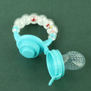 Baby Food Bite Bag Infant Feed Bell Chew Soother Pacifier Device (White)(M)
