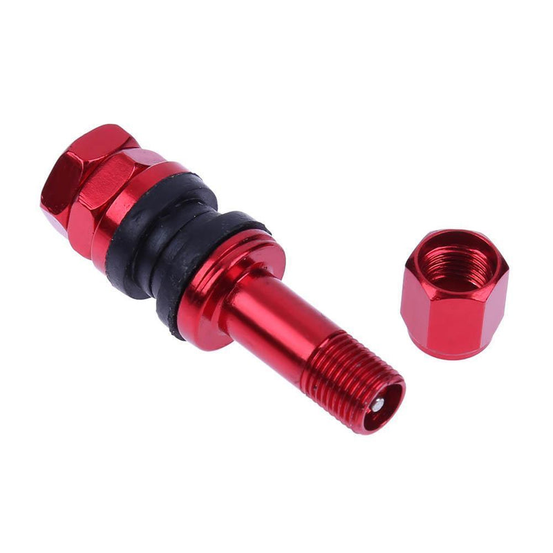 4pcs Car Stainless Steel Clamp-in Tubeless Tyre Tire Wheel Valves (Red)