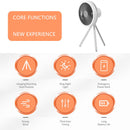 Desk Stand Air Cooling Fan with Tripod Tent Ceiling Fan (White 10000mAh) Newly
