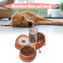 Cat Food Bowl Automatic Feeder Water Pet Dog Food Drink Dish Bowl (Orange) Newly