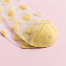 Pure Heart Thin Ankle Socks Women Transparent Silk Short Socks (Yellow) Newly