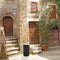 Metal LED Solar Light Hollow Tree Pattern Hanging Lamp Outdoor Garden Decoration